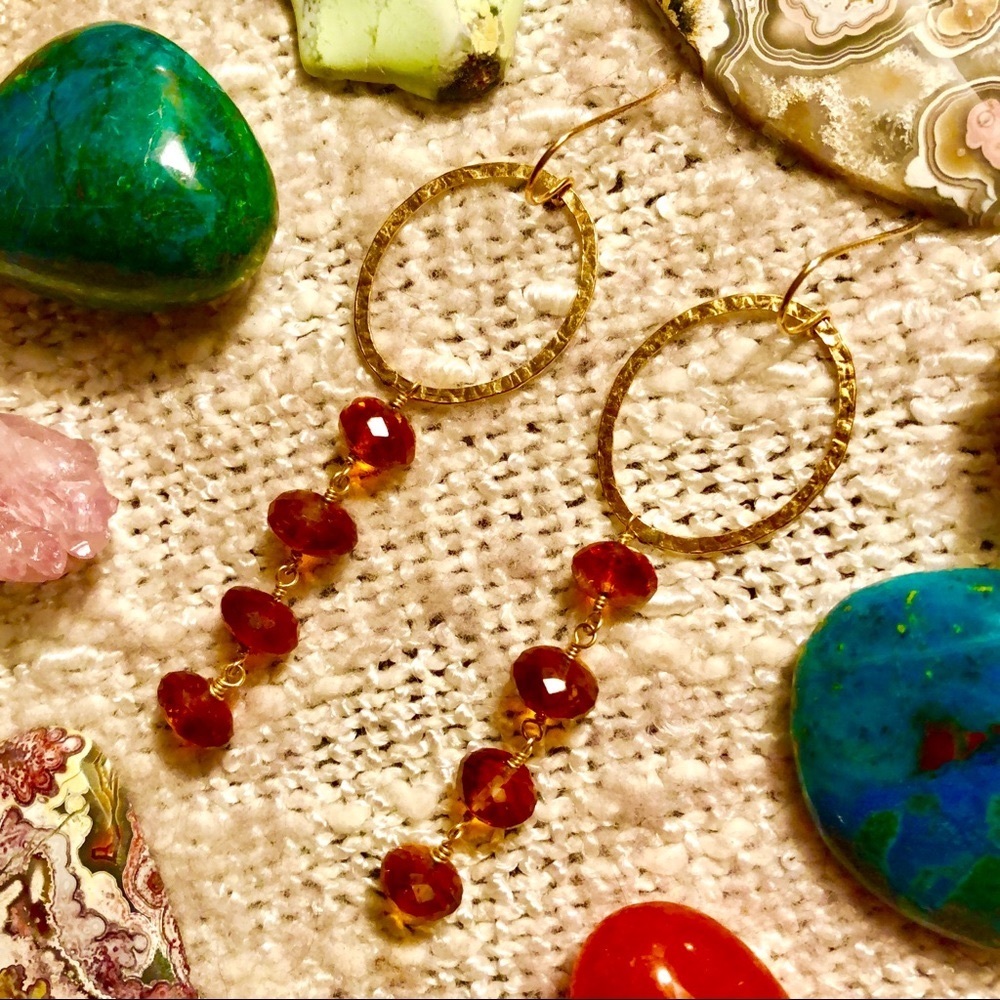 NWOT Artisan Genuine Amber Hoop Earrings - Picture 14 of 15